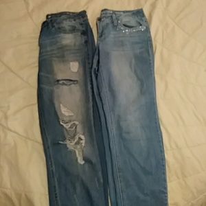 Rewash Distress jeans & project indigo rhinestone